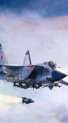 Mikoyan Mig-31, Fighter Aircraft, Airplane, Clouds, - Mig 31 In Space ...