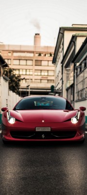 Front View Red Ferrari Car Wallpaper - Car Wallpaper Samsung A70 ...