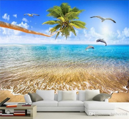 Room Wall Painting Beach - 750x693 Wallpaper - teahub.io