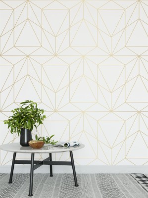 Gold Geometric Wallpaper Bathroom - 1000x1000 Wallpaper - teahub.io