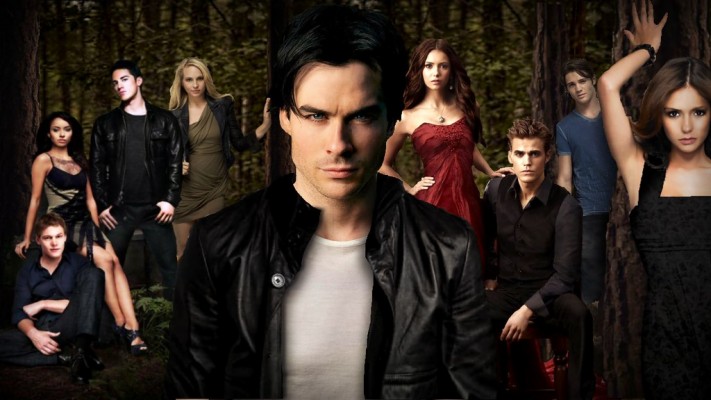 Ian Somerhalder And Elena In Vampire Diaries - 1024x576 Wallpaper ...