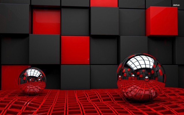 Spheres Reflecting The Cube Room Wallpaper - 3d Wall Paper For Office -  1920x1200 Wallpaper 