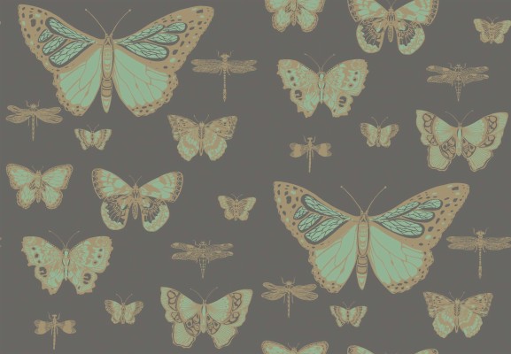 Butterflies & Dragonflies Wallpaper Emerald Green On - Cole And Son  Butterfly - 2124x1471 Wallpaper 