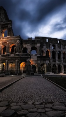 Iphone Wallpaper Rome Colosseum, Night, Clouds - Colosseum - 640x1136 ...