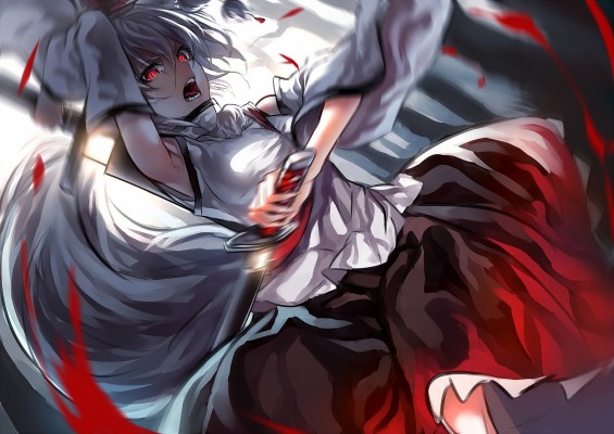 Anime Girl White Hair Badass 2347x1709 Wallpaper Teahub Io