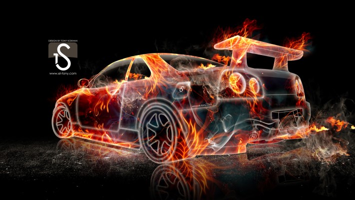 1920x1080, Nissan Skyline Gtr R34 Green Fire Abstract - Hot Pink Nissan ...