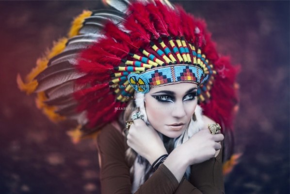 Red Indian Head Dress Model Lady People - Headpiece - 3606x2409 ...