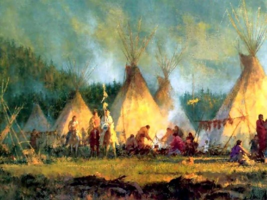 Native Americans - Howard Terpning Crow Camp - 1024x768 Wallpaper ...