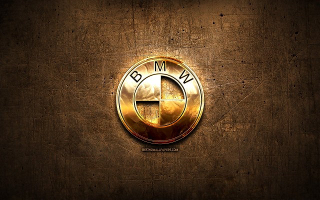 Bmw Golden Logo Cars Brands Artwork Brown Metal Bmw Logo Wallpaper Gold 2560x1600 Wallpaper Teahub Io