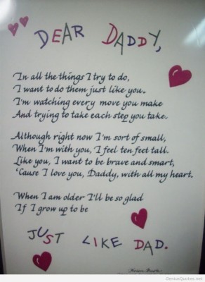 Dear Daddy, Father S Day Poem Quote - Related To Father's Day ...