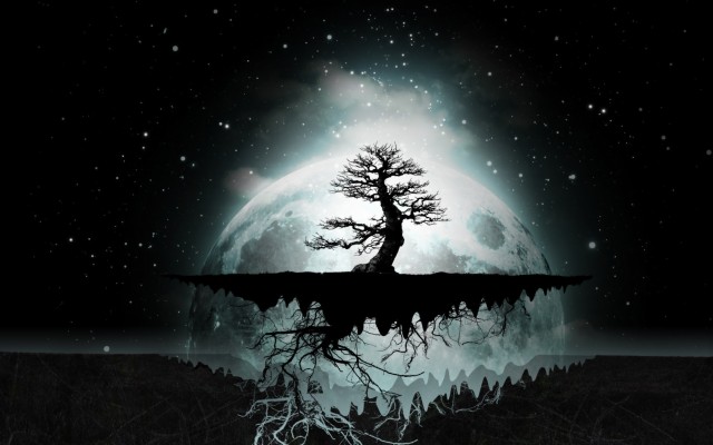 1920x1200, Moon Abstract Artwork Dark Digital Art Wallpaper - Tree Of 