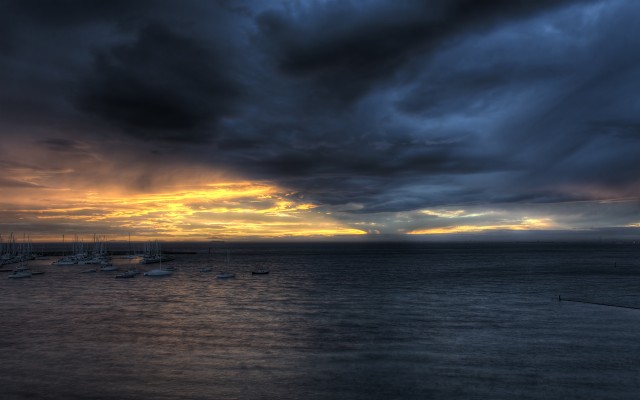 Dark Clouds Over Ocean - 3840x1080 Wallpaper - teahub.io