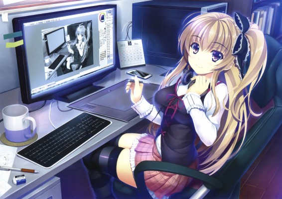 Photo Wallpaper Computer, Anime, Motherboard - Anime Circuit Board Girl