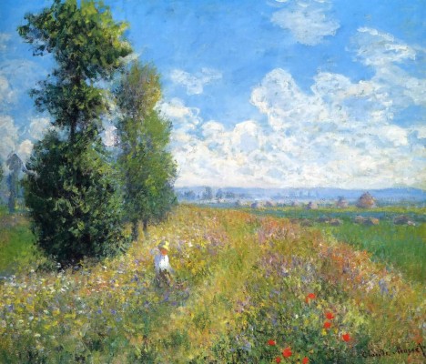 Meadow With Poplars - Claude Monet Meadow With Poplars - 1266x1080 ...