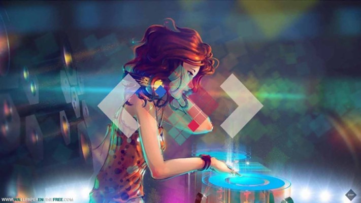 Sound Maker Wallpaper Engine - Music Girl - 1366x768 Wallpaper 