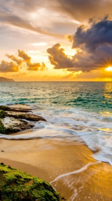 Hawaii, Sunset, Beach, Ocean, Coast, Sky, 4k - Beach Wallpaper Hd ...