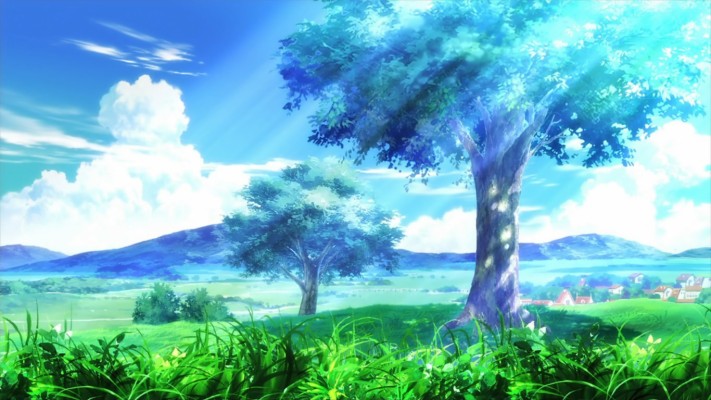 Anime Trees Art Wallpaper Hd 1080p - Cute Anime Backgrounds - 1366x768