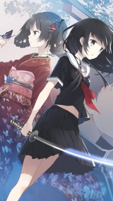 Anime Girl With Katana Background - 640x1136 Wallpaper - teahub.io