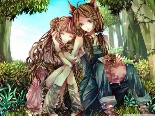 Two Anime Best Friends 1600x1200 Wallpaper Teahub Io