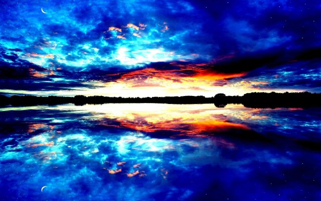 Lakes Nature Water Reflection Landscape Lake Wallpaper - Painting