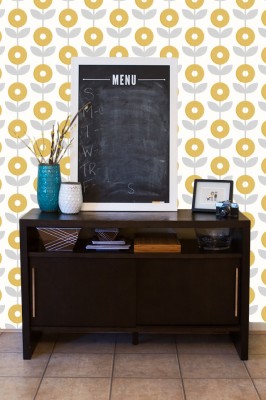 Diy Wallpaper Side Table Of Plain Ikea Stools - Leftover Wallpaper ...