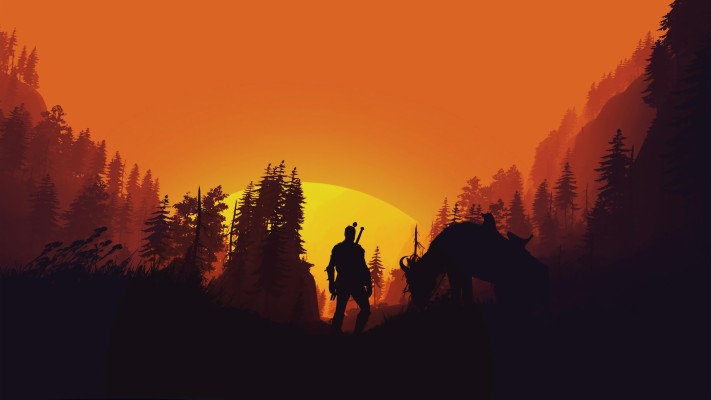 The Witcher Wild Hunt Minimal Art Wallpaper - Witcher Wallpaper ...