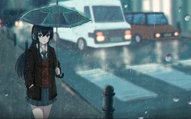 Animated Rain Wallpaper - Cute Girl In Rain - 1920x1076 Wallpaper ...