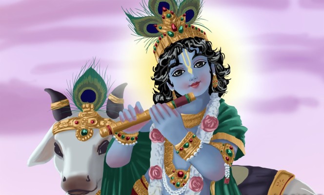 Lord Krishna With Cow Images High Resolution - 1600x1200 Wallpaper -  