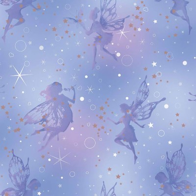 Purple Fairy Metallic Glitter Wallpaper Girls Bedroom - Fairy Wallpaper 