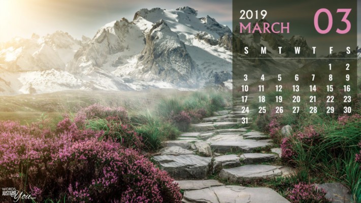 March 2019 Calendar Hd Desktop Wallpaper - Free Computer Wallpaper 