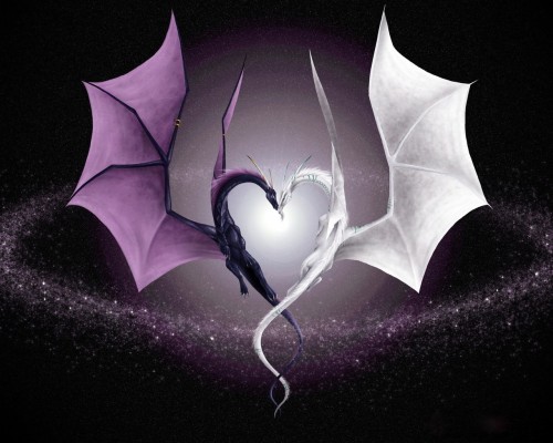 Herz Hintergrund Purple And White Dragons 1280x1024 Wallpaper Teahub Io