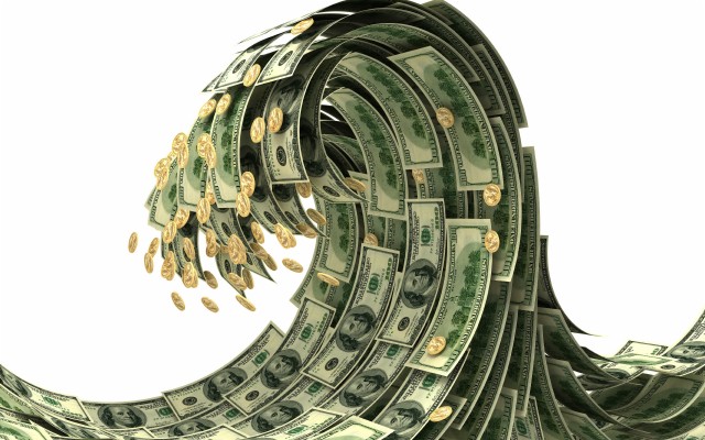 Money Wave, 3d Dollars, Finance Concepts, 3d Wave, - Tidal Wave Of ...