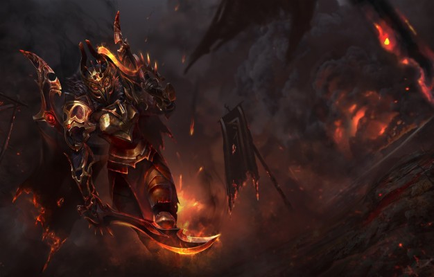 Photo Wallpaper Smoke, Fire, Sword, Armor, Art, Dota - Legion Commander ...