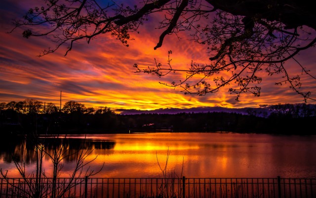 Wallpaper Lake, Sunset, Dusk, Dark, Nature - Nature Image Sunset Download -  3840x2400 Wallpaper 