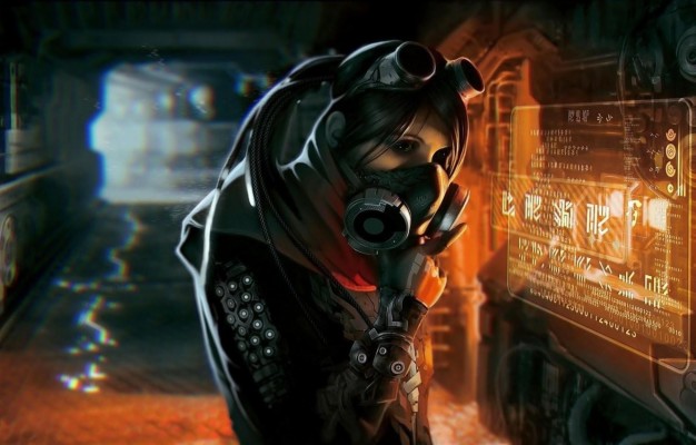 Photo Wallpaper Girl Art Sci Fi Cyberpunk Ultra Cyberpunk Girl Gas Mask 1332x850 3656