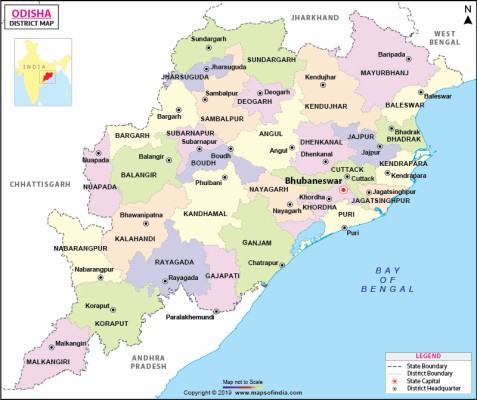 District Map Of Orissa - Odisha Map With District - 800x670 Wallpaper ...