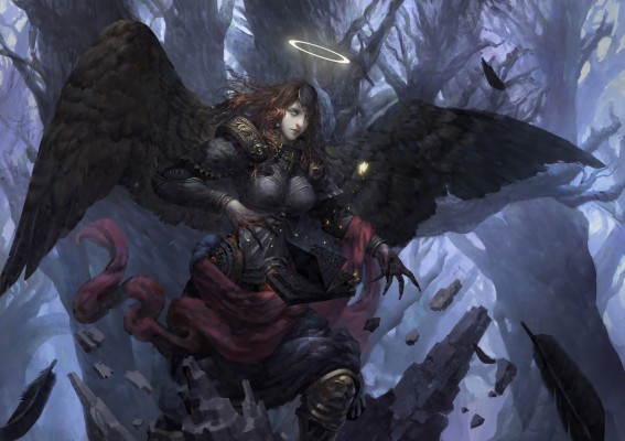 Dark Fallen Angel Female - 1418x1000 Wallpaper - Teahub.io