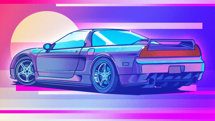 Honda Nsx Retrowave Art Honda Nsx 3840x2160 Wallpaper Teahub Io