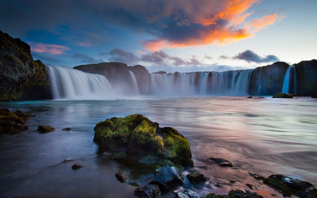 Nature Waterfall Sunset - 1920x1200 Wallpaper - teahub.io