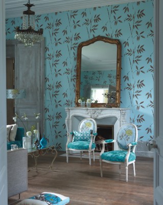 7 Fabulous Wallpaper Ideas - Teal Living Room - 747x934 Wallpaper ...