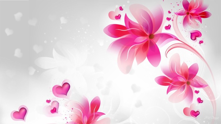 1920x1080, Pink Abstract Flowers Wallpaper - Love Good Morning Sunday ...