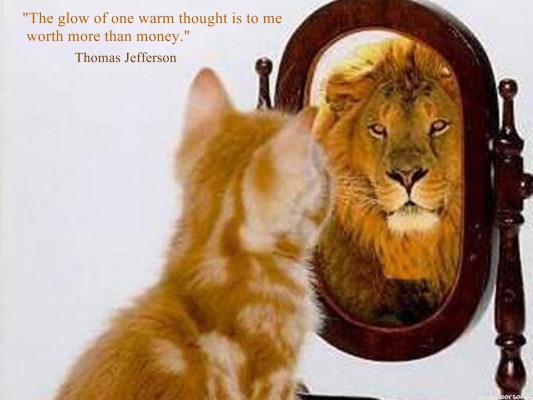 Inspirational Warm Thought Quotes Wallpaper - Lion And Cub Mirror -  1920x1440 Wallpaper 