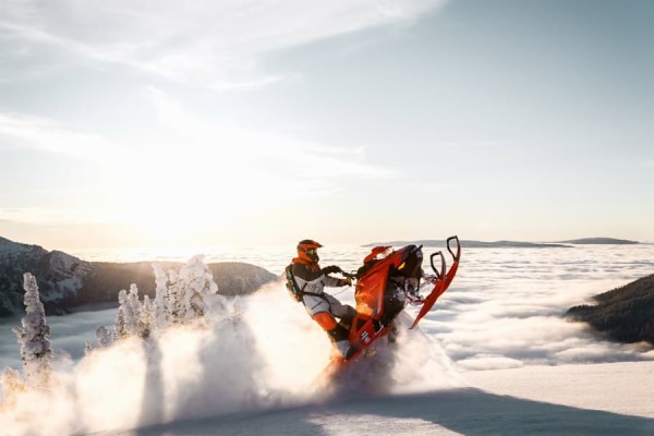 Wallpaper Ski Doo, Freeride, Snowmobile, Jump, Forest - Ski Doo Summit