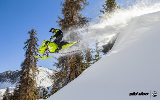 Wallpaper Ski Doo, Freeride, Snowmobile, Jump, Forest - Ski Doo Summit ...