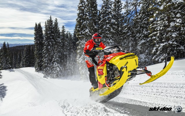 Wallpaper Ski Doo, Freeride, Snowmobile, Jump, Forest - Ski Doo Summit ...