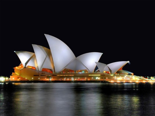 Wallpaper Opera House, Sydney, Australia, Night, 4k, - Vivid Lights ...