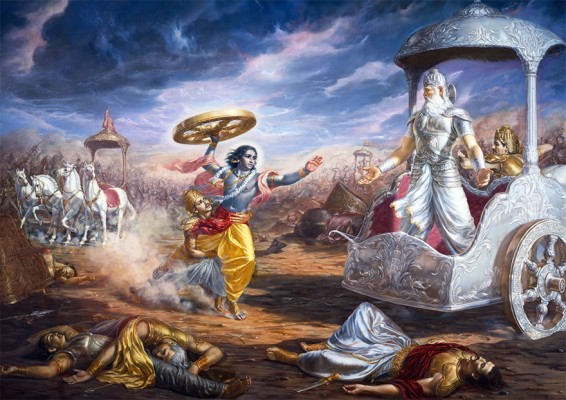 The Bhagavad Gita In Pictures Lord Krishna And Bhishma Pitamah 880x621 Wallpaper