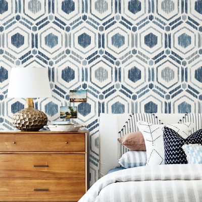 2901 25433 Perennial, Borneo Blue Geometric Gra - Wallpaper - 800x800 ...