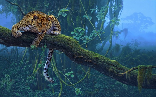 Jaguar - Tiger At Jungle Tree - 1920x1200 Wallpaper - teahub.io
