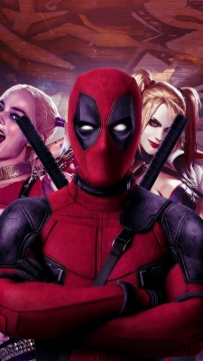 Harley Y Deadpool Hd - 640x1138 Wallpaper - teahub.io